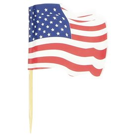 Holzspieße Flagge "USA" 65mm (144 Einh.)