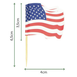 Holzspieße Flagge "USA" 65mm (144 Einh.)