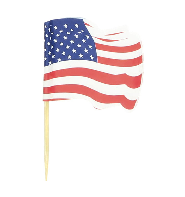 Holzspieße Flagge "USA" 65mm (14.400 Einh.)