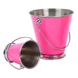 Mini-  Stahleimer für die Präsentation Pink Ø90x90mm (1 Stück)