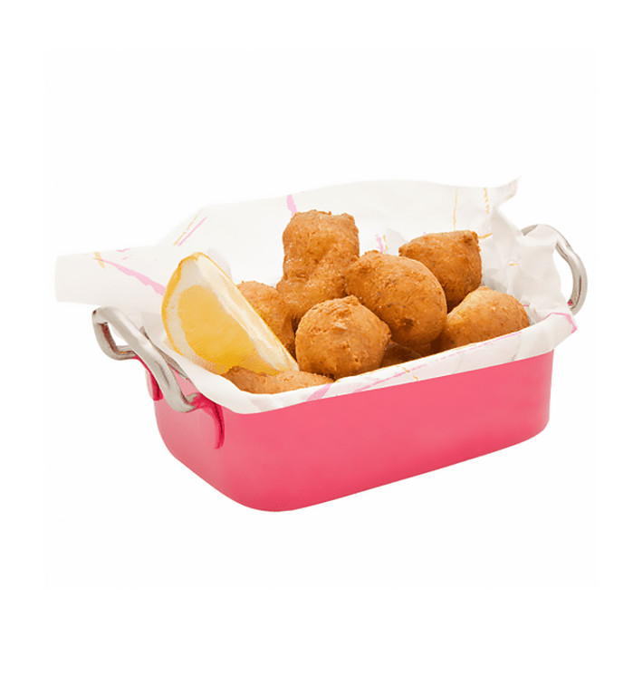 Mini-Auflaufformaus Stahl Pink 145x95mm (1 Stück) Mini-Auflaufformaus Stahl Pink 145x95mm (1 Stück)