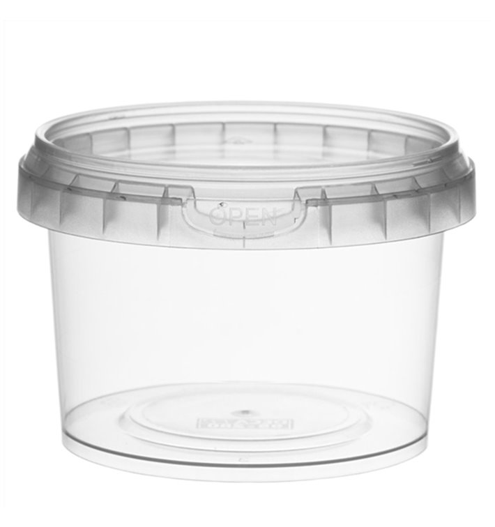 Verpackungsbecher aus Plastik mit Deckel 280ml Ø9,5 (475 Einh.) Verpackungsbecher aus Plastik mit Deckel 280ml Ø9,5 (475 Einh.)