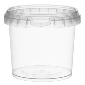 Verpackungsbecher aus Plastik mit Deckel 365ml Ø9,5 (24 Einh.)