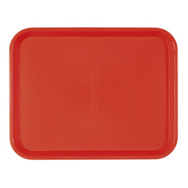 Plastiktablett rechteckig extra hart rot 27,5x35.5cm (24 Stück)