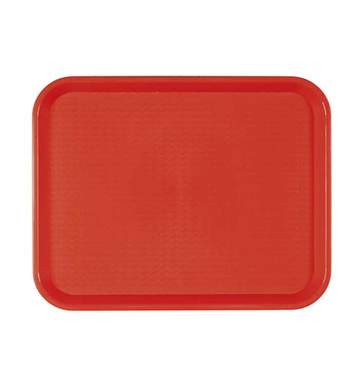 Plastiktablett rechteckig extra hart rot 27,5x35.5cm (24 Stück)