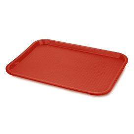 Plastiktablett rechteckig extra hart rot 27,5x35.5cm (24 Stück)