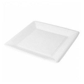 Papierteller Biocoated weiß Quadratischer 23cm (20 Stück)