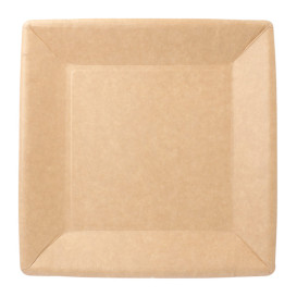 Papierteller Biocoated Natürliuch Quadratischer 18cm (20 Stück)
