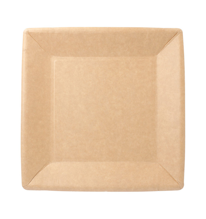 Papierteller Biocoated Natürliuch Quadratischer 18cm (20 Stück) Papierteller Biocoated Natürliuch Quadratischer 18cm (20 Stück)