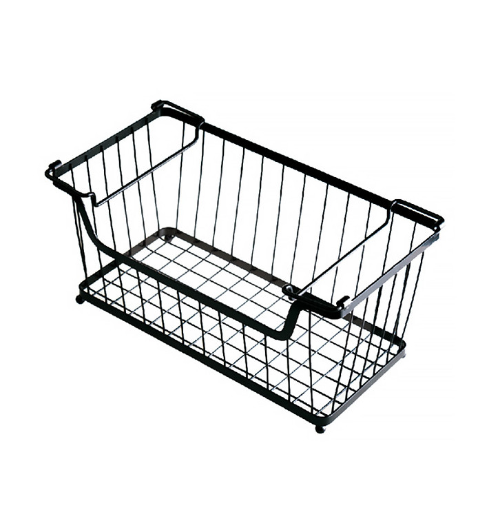 Stapelpbarer Korb mit Griif Stahl Schwarz 330x275x227mm (1 Stück) Stapelpbarer Korb mit Griif Stahl Schwarz 330x275x227mm (1 Stück)