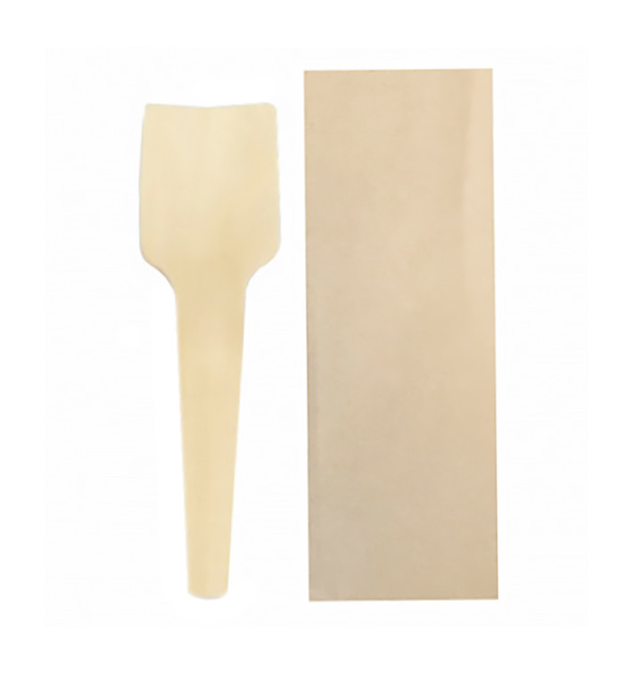 Ummantelter Kleiner Holzlöffel für Dessert 70mm (50 Stück) Ummantelter Kleiner Holzlöffel für Dessert 70mm (50 Stück)