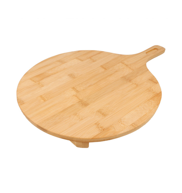 Bambusschale Rund mit Griff Ø35x2,5cm (1 Stück) Bambusschale Rund mit Griff Ø35x2,5cm (1 Stück)