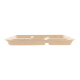 Tablett Zuckerrohr 5-Geteilt 265x215x20mm (50 Stück)