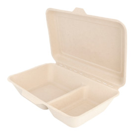 Menübox Zuckerrohr 2-Geteilt 225x165x64mm (500 Stück)