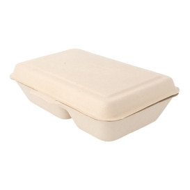 Menübox Zuckerrohr 2-Geteilt 225x165x64mm (500 Stück)