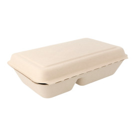 Menübox Zuckerrohr 2-Geteilt 225x165x64mm (500 Stück)
