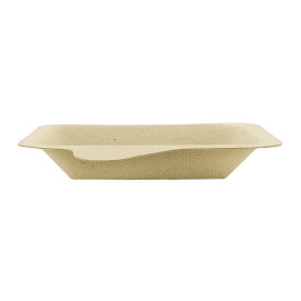 Teller Quadratisch mit Lasche Zuckerrohr Braun 11x11cm (50 Stück)