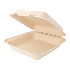 Menübox Zuckerrohr Natur 20x20x7,5cm (250 Stück)