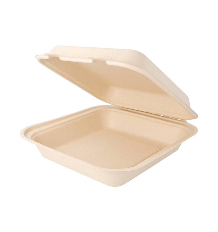 Menübox Zuckerrohr Natur 20x20x7,5cm (250 Stück) Menübox Zuckerrohr Natur 20x20x7,5cm (250 Stück)