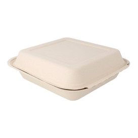 Menübox Zuckerrohr Natur 20x20x7,5cm (250 Stück)