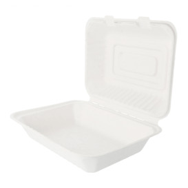 Menübox Zuckerrohr Weiß 225x165x64mm (50 Stück)