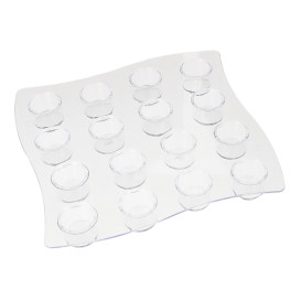 Plastiktablett für 16 Plastikbecher Tran. 35ml (2 Stück)