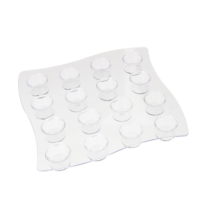 Plastiktablett für 16 Plastikbecher Tran. 35ml (2 Stück) Plastiktablett für 16 Plastikbecher Tran. 35ml (2 Stück)