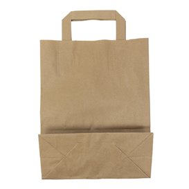Kraftpapiersäcke mit Flachem Griff 80g/m² 22+10x28cm (50 Stück)