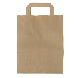 Kraftpapiersäcke mit Flachem Griff 80g/m² 22+10x28cm (50 Stück)