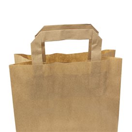 Kraftpapiersäcke mit Flachem Griff 80g/m² 22+10x28cm (50 Stück)