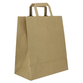 Kraftpapiersäcke mit Flachem Griff 80g/m² 26+14x29cm (250 Stück)