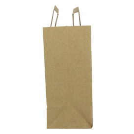 Kraftpapiersäcke mit Flachem Griff 80g/m² 26+14x29cm (250 Stück)