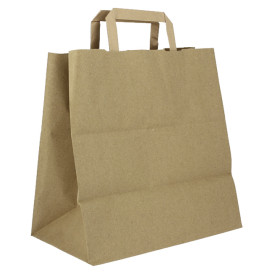 Kraftpapiersäcke mit Flachem Griff 80g/m² 28+17x29cm (250 Stück)