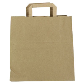 Kraftpapiersäcke mit Flachem Griff 80g/m² 28+17x29cm (250 Stück)