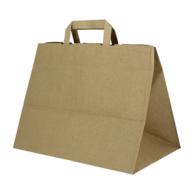 Kraftpapiersäcke mit Flachem Griff 80g/m² 32+21x26cm (250 Stück)