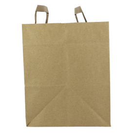 Kraftpapiersäcke mit Flachem Griff 80g/m² 32+21x26cm (250 Stück)