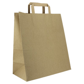 Kraftpapiersäcke mit Flachem Griff 80g/m² 32+16x35cm (250 Stück)