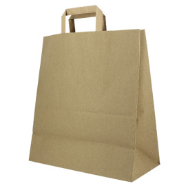Kraftpapiersäcke mit Flachem Griff 80g/m² 32+16x35cm (250 Stück)