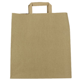 Kraftpapiersäcke mit Flachem Griff 80g/m² 32+16x35cm (250 Stück)