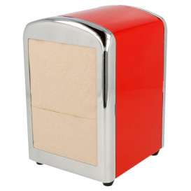 Serviettenspender Rostfrei Rot Miniservis 17x17 (1 Stück)