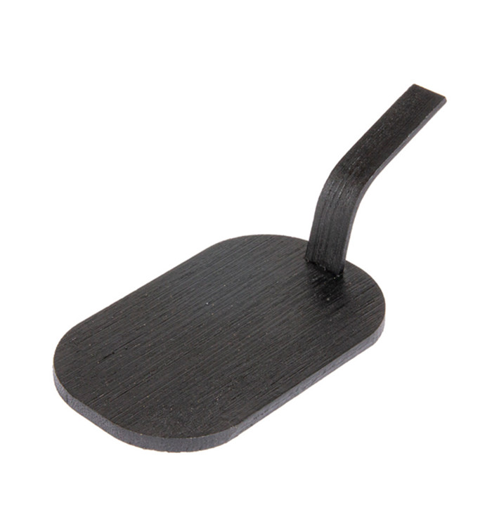 Mini-Bambusschaufel Schwarz Tapas 8x5 cm (100 Stück) Mini-Bambusschaufel Schwarz Tapas 8x5 cm (100 Stück)