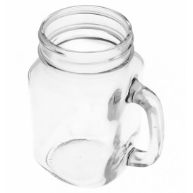 Glaskanne mit Deckel und Trinkhalm 450 ml (1 Stück)