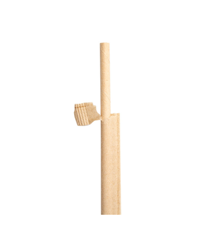 Trinkhalme Starr Einzeln Natürlich Verpackt Kraft Ø6mm 21cm (250 Stück) Trinkhalme Starr Einzeln Natürlich Verpackt Kraft Ø6mm 21cm (250 Stück)