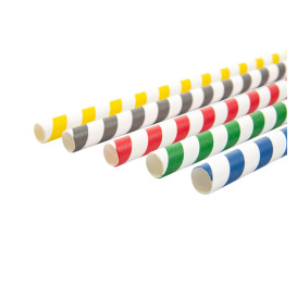 Trinkhalme aus Papier Sortiert Eigestränk Ø10mm 21cm (50 Stück)
