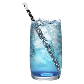 Trinkhalme Mit Löffel aus Paper Schwarz Verpackt Weiß Ø8mm 21cm (1000 Stück)