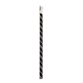 Trinkhalme Mit Löffel aus Paper Schwarz Verpackt Weiß Ø8mm 21cm (100 Stück)