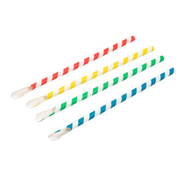 Trinkhalme Mit Löffel aus Sortiert Paper Ø8mm 21cm (100 Stück)