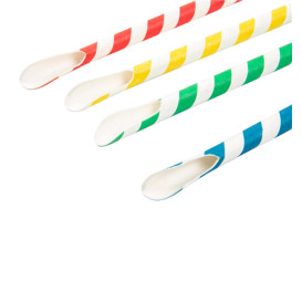 Trinkhalme Mit Löffel aus Sortiert Paper Ø8mm 21cm (100 Stück)