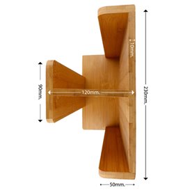 Becherspender und Deckel aus Bambus 23x12x30cm (1 Stück)