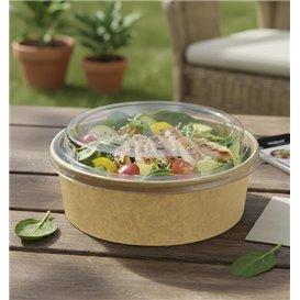 Suppenbecher To Go Kraft-Kraft Mit Deckel RPET 33Oz/1000 ml (100 Stück)
